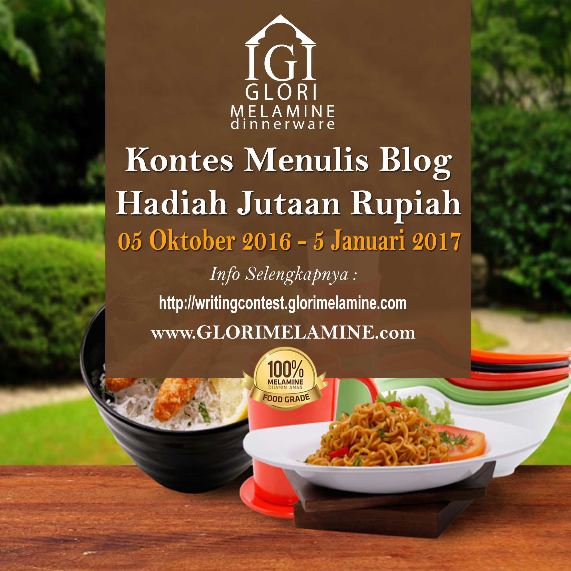 Kontes Menulis Blog Berhadiah Jutaan Rupiah dan Voucher Belanja Hemat di GloriMelamine.com