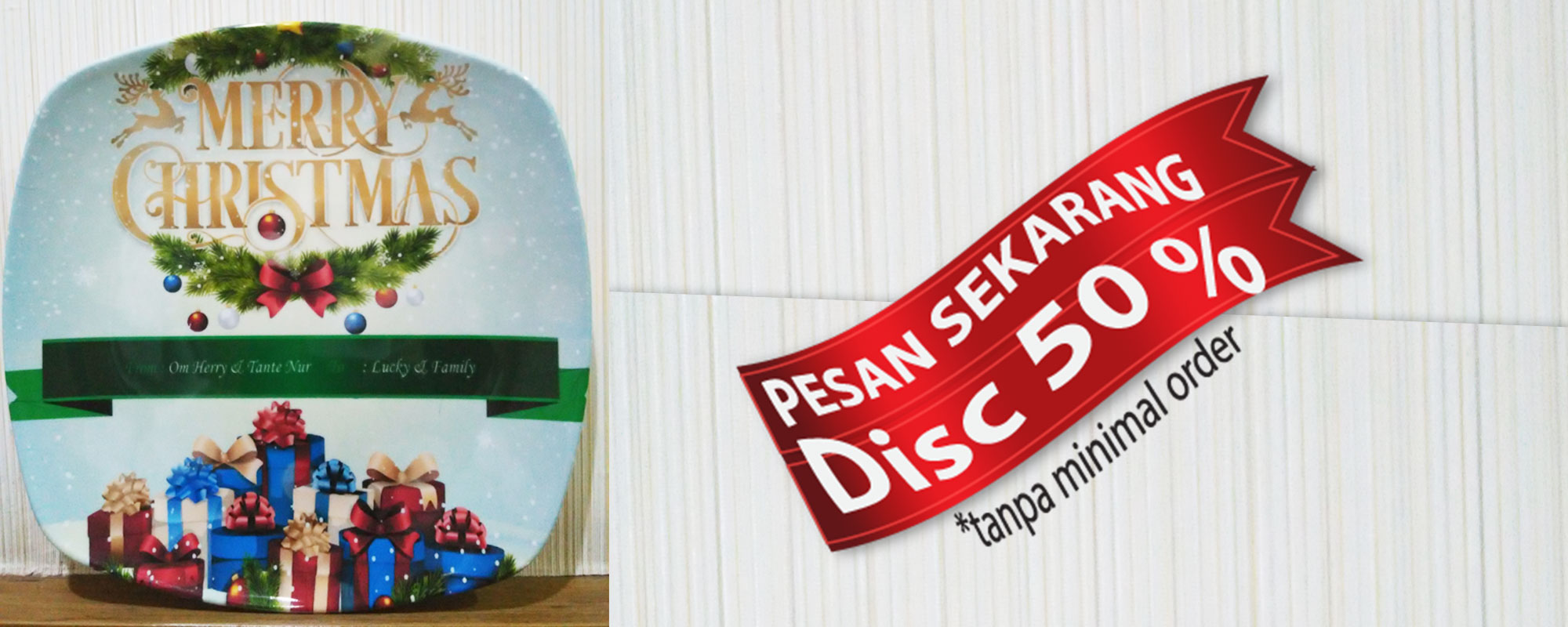 Souvenir Natal 2016 , Piring Cantik Merry Christmas