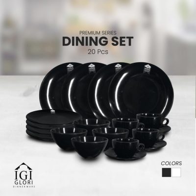 dinner set hitam