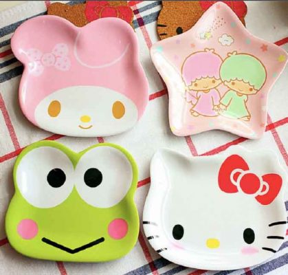 piring melamin karakter hello kitty