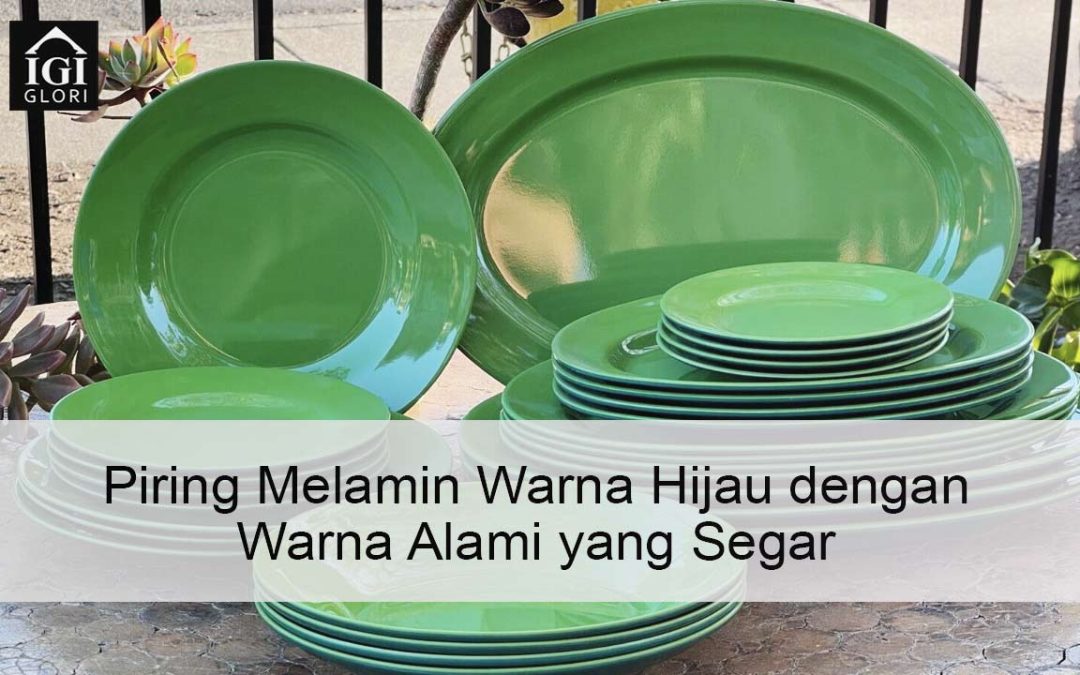 Piring Melamin Warna Hijau dengan Warna Alami yang Segar