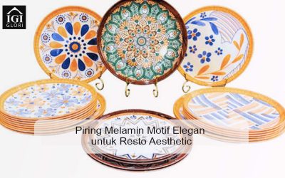 Piring Melamin Motif Elegan untuk Resto Aesthetic
